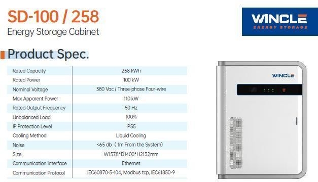 110 kW Maximale Scheinleistung 100 kW Nennleistung LFP Batterie Schrank für C & I Energiespeicher
