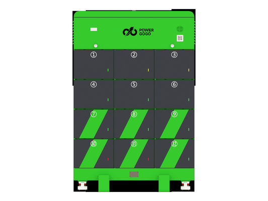 12 Ladestellen Akkuwechselstation mit IP54 für zwei Räder Sooter austauschbare Batterie